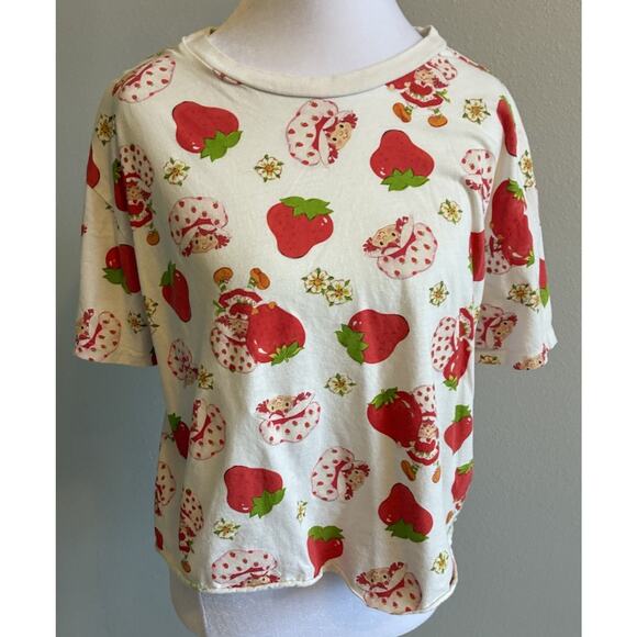 Strawberry Shortcake Graphic Print Tee T-Shirt XL Strawberries 80s Cartoon Fruit - Picture 4 of 11